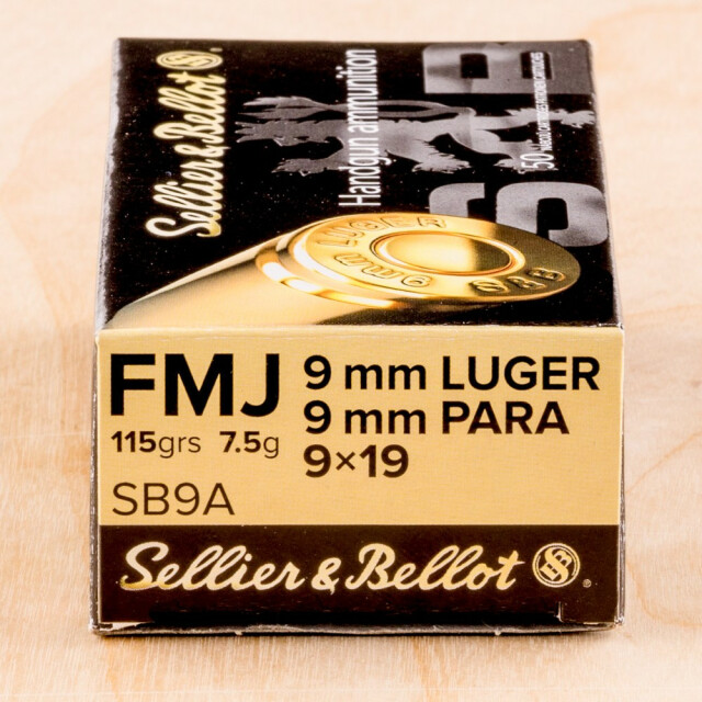 Image of Sellier & Bellot 9mm 115 Grain FMJ - 1000 Rounds